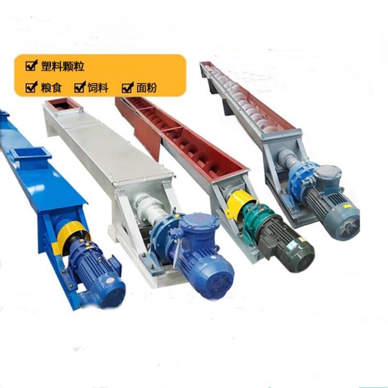 污泥處理蛟龍上料機(jī) 垃圾處理內(nèi)加襯板更耐磨使用長螺旋輸送機(jī)